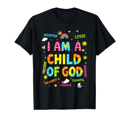 Christian Retro Jesus Faith Kids I Am A Child Of God T-Shirt