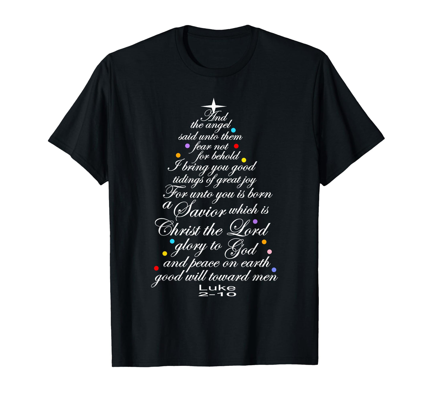 The Christmas Story Luke 2-10 Christmas Tree T-Shirt