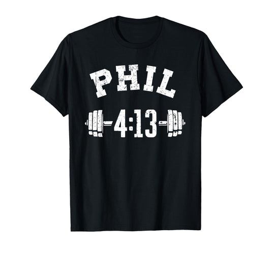 Phil 4 13 Workout, Philippians 4:13, Christian Weightlifter T-Shirt