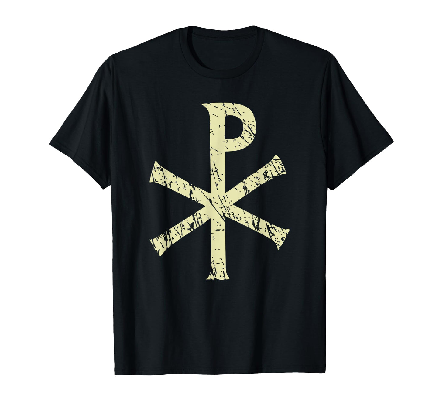 Vintage Chi Rho Distressed Christian Symbol Cross Faith T-Shirt