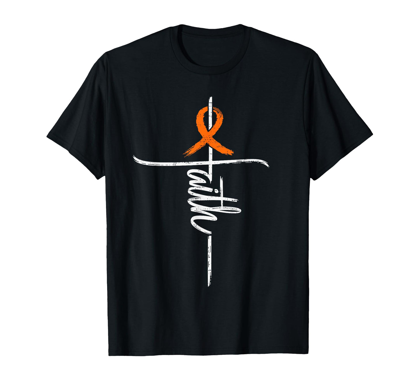 Faith Leukemia Awareness Cross Christian Ribbon Orange T-Shirt