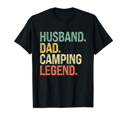 Husband Dad Camping Legend Father's Day Campfire T-Shirt