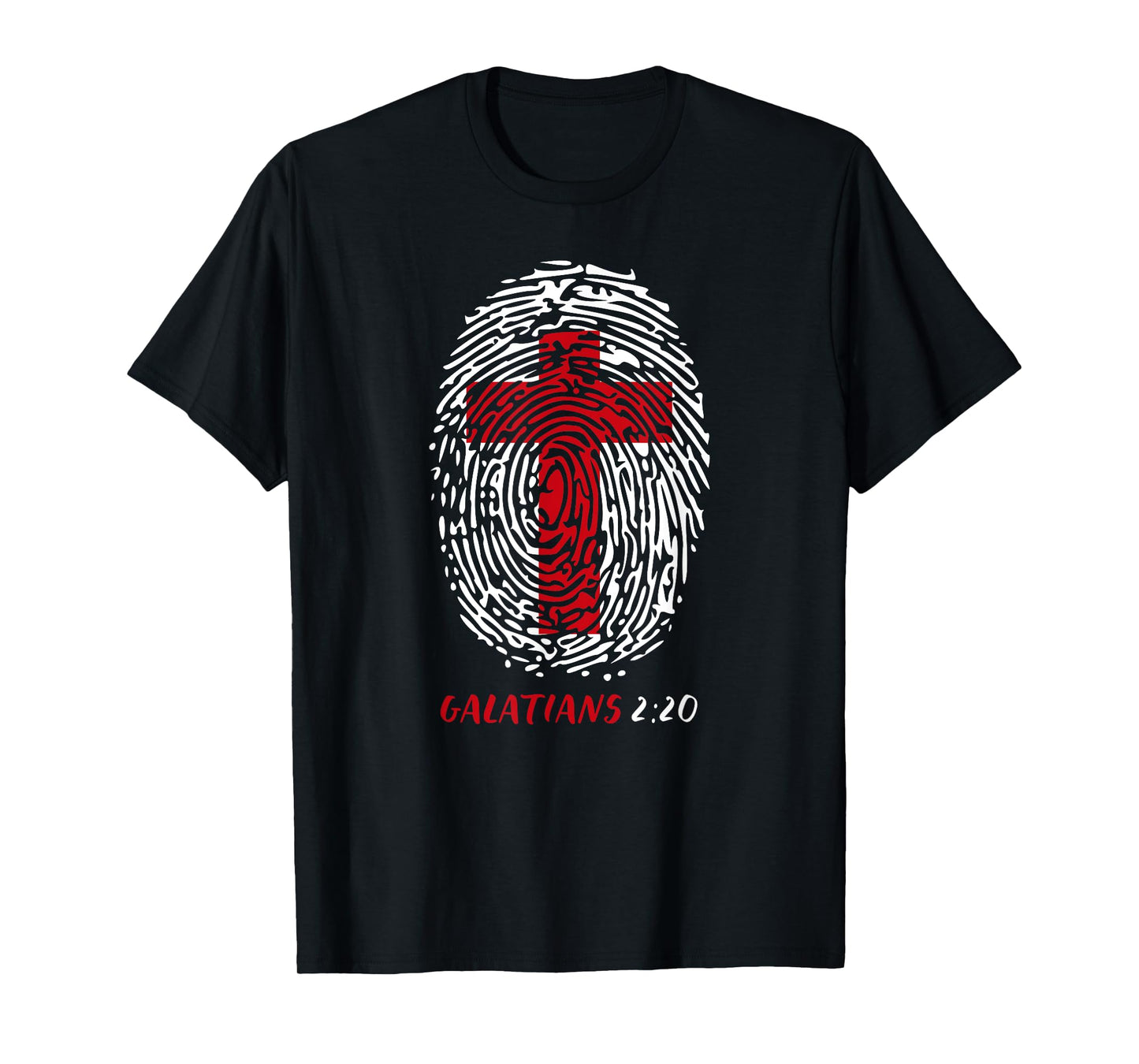 Galatians 2:20 - My Identity in Christ Cross in Thumbprint T-Shirt