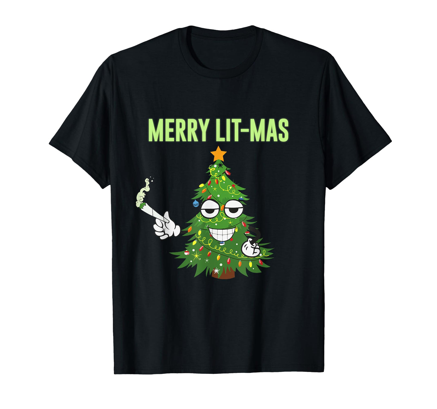 Merry Lit-Mas Christmas Trees Lights Funny Couples Matching T-Shirt