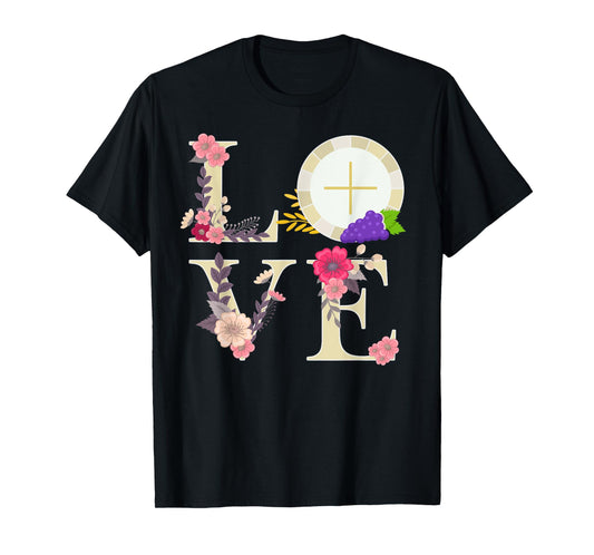 Eucharist Host Catholic 1st Holy Communion Gifts for Girls T-Shirt
