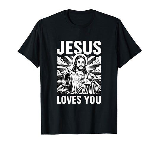 Jesus Loves You Vintage Design T-Shirt