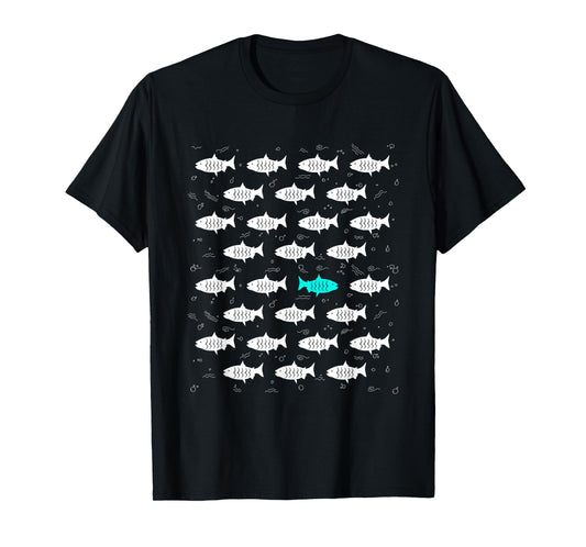 Fish Swimming Against the Ocean and against Current design T-Shirt