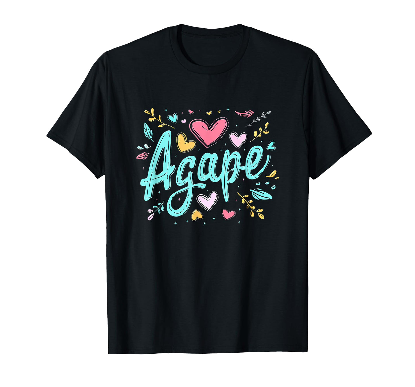 Agape Old Greek Christian Apparel - Christian Faith - Love Agape T-Shirt - Unisex-Adults - Black - Small - Short Sleeve - T-Shirt