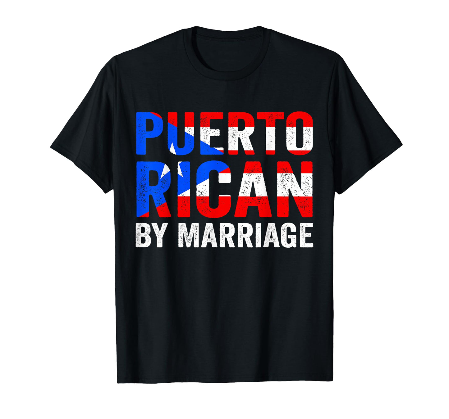 Puerto Rican By Marriage Puerto Rico Flag Funny Husband Wife T-Shirt