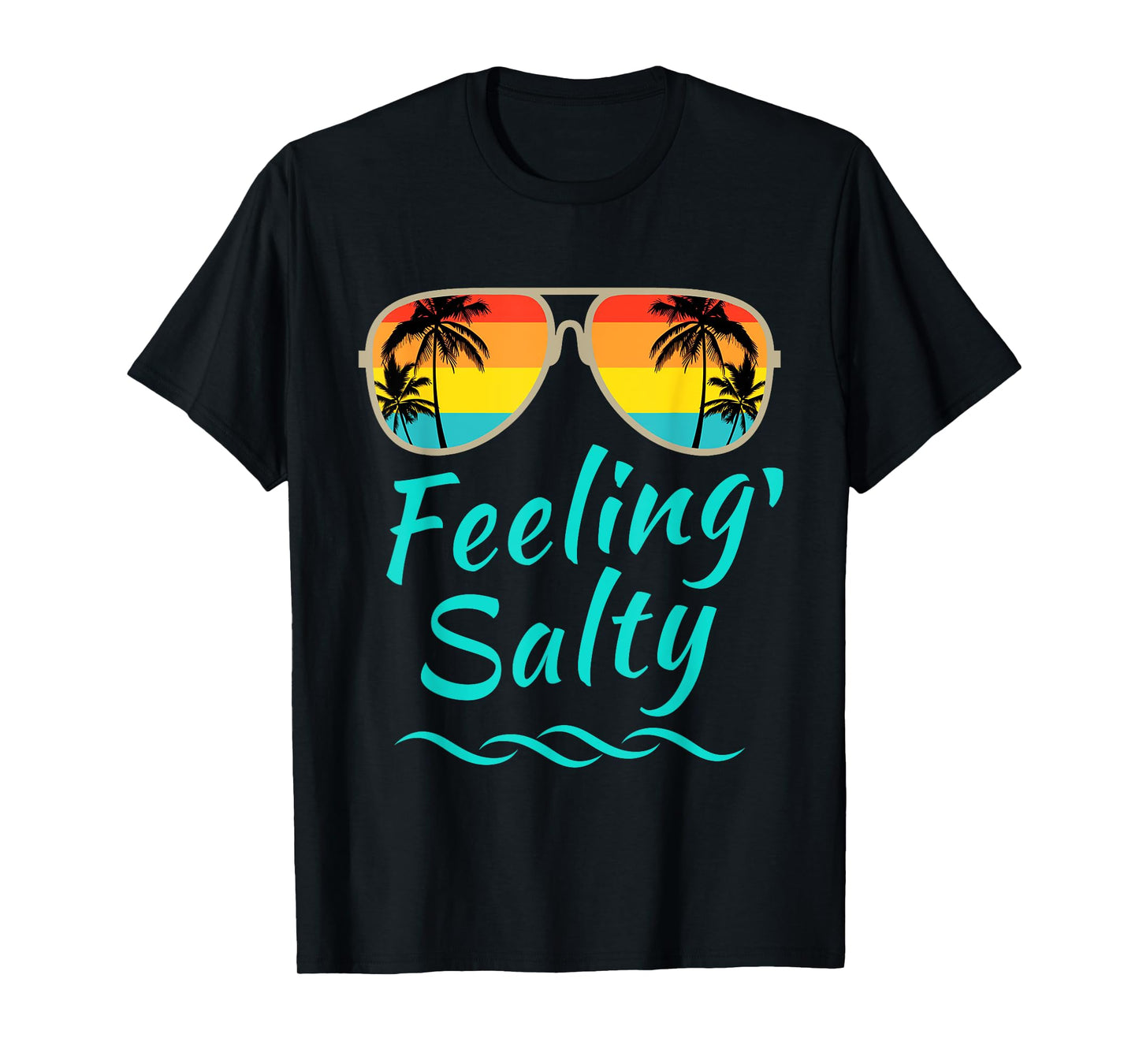 Feeling Salty Island Vacation Surfing Palm Retro Beach T-Shirt