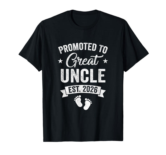 Promoted To Great Uncle Est 2026 Pregnancy Announcement T-Shirt