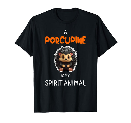 Porcupine Animal Spirit Shirt Funny Cartoon Porcupine Lover T-Shirt