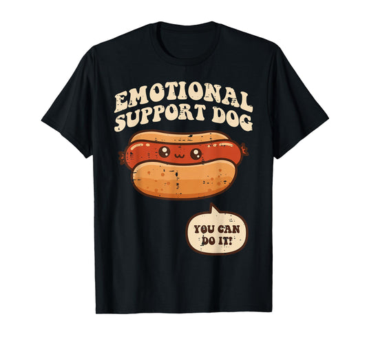 Hotdog Emotional Support Dog Funny Saying Men Women Kids T-Shirt