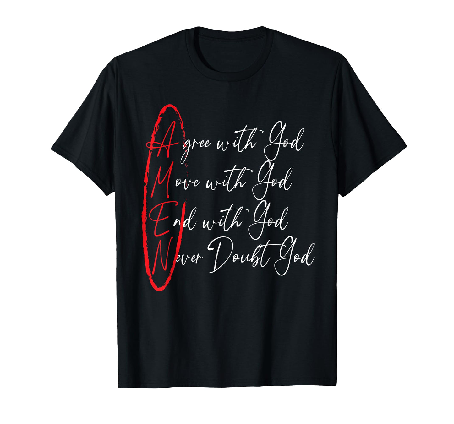 Amen Agree With God Move With God End With God T-Shirt