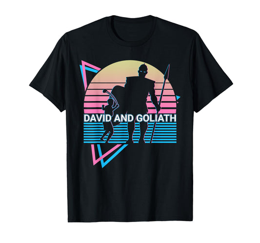 David And Goliath Christian Christianity Retro T-Shirt