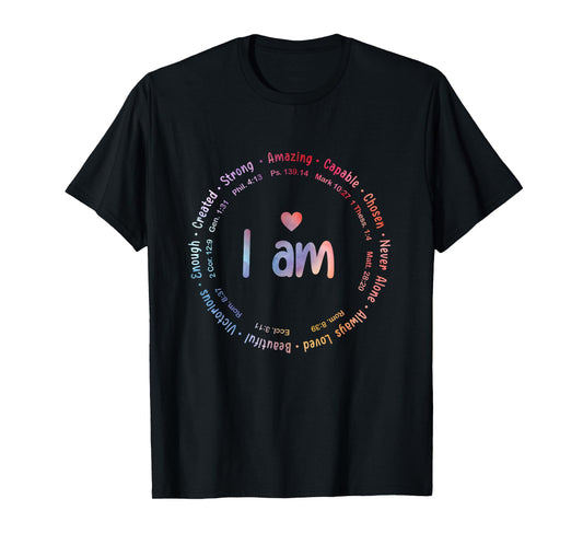 Tie Dye I Am Inspiration Christian Religious Bible Verses T-Shirt