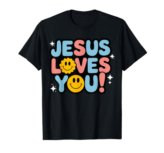 Jesus Loves You Groovy Christian Faith T-Shirt