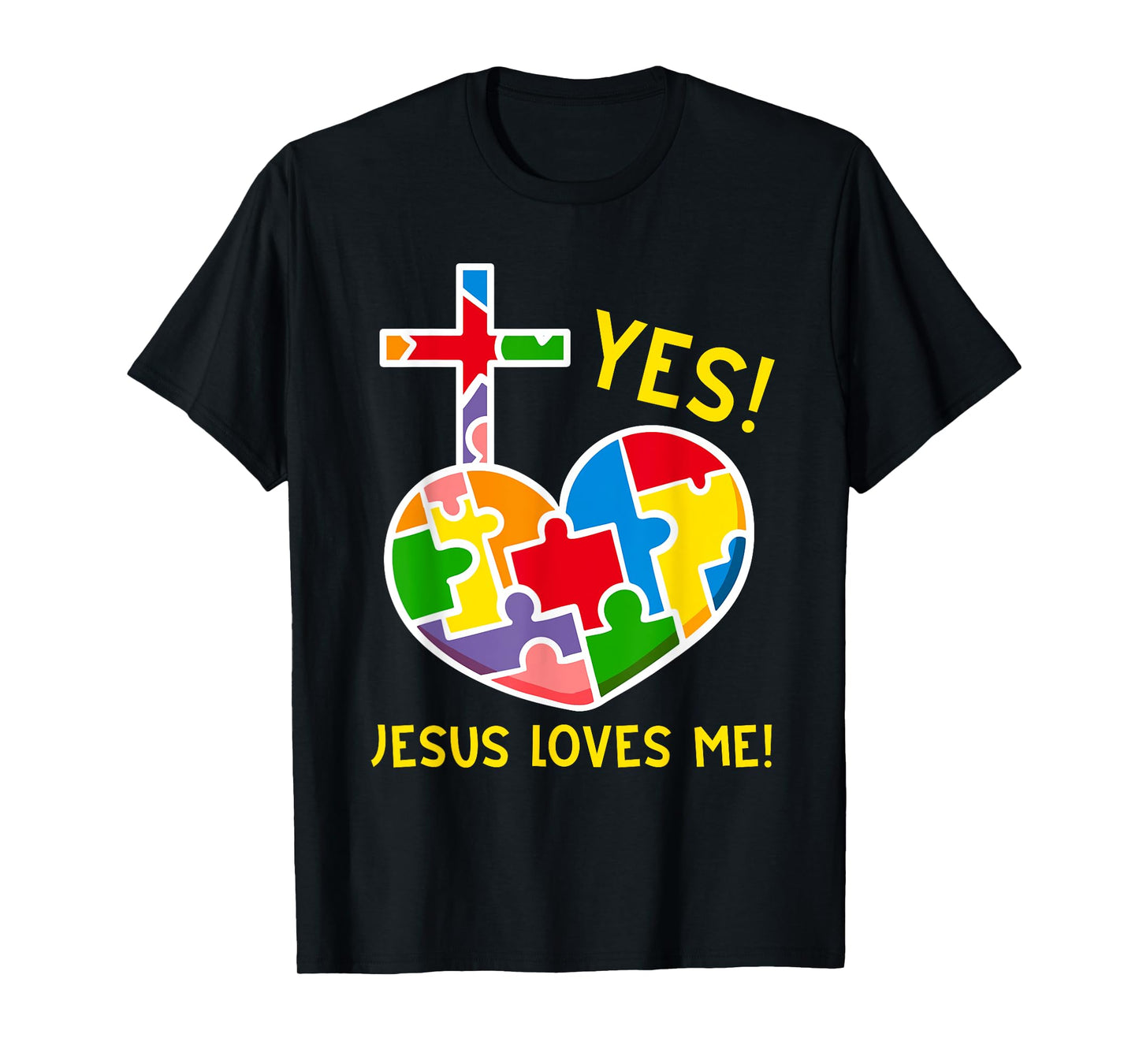Yes, Jesus Loves Me Funny Puzzles Autism Awareness Kids T-Shirt