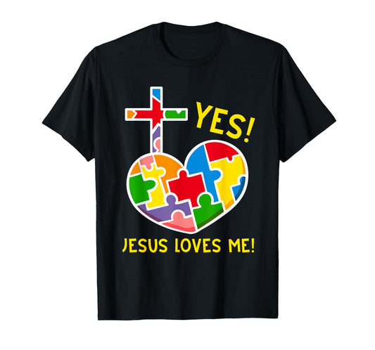 Yes, Jesus Loves Me Funny Puzzles Autism Awareness Kids T-Shirt
