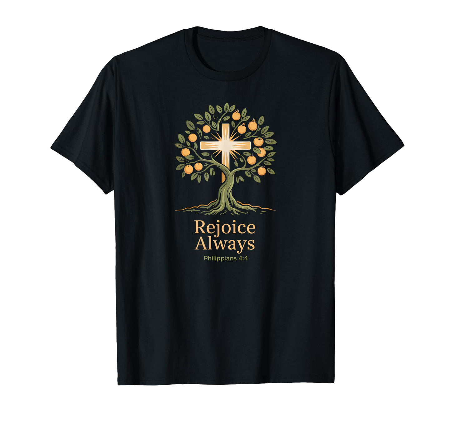 Rejoice Always Cross Philippians 4:4 Christian Joy T-Shirt