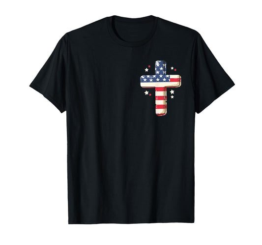 Stars And Stripes Jesus Christ 4th Of July ( 2 SIDES) T-Shirt
