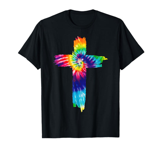Cross Tie Dye Christian Jesus Hippie Bible Religious T-Shirt