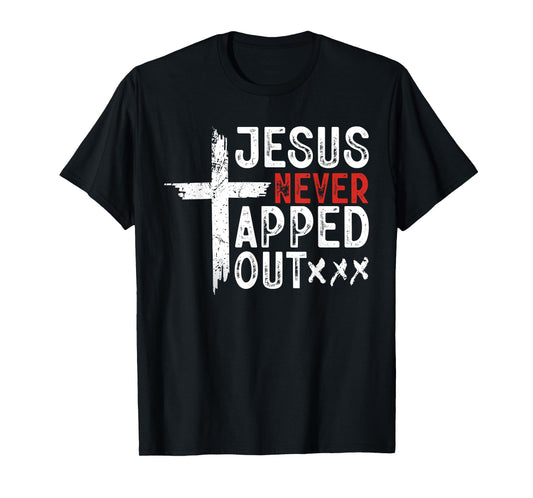 Jesus Never Tapped Out Wrestling Christian Faith Men Women T-Shirt