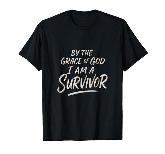 by The Grace of God - Cancer Survivor Inspirational T-Shirt
