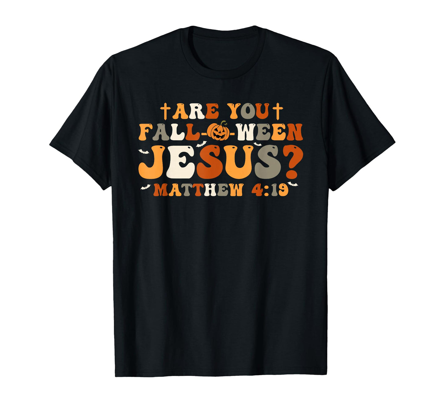 Retro Are You Fall O Ween Jesus Christian Halloween Pumpkin T-Shirt