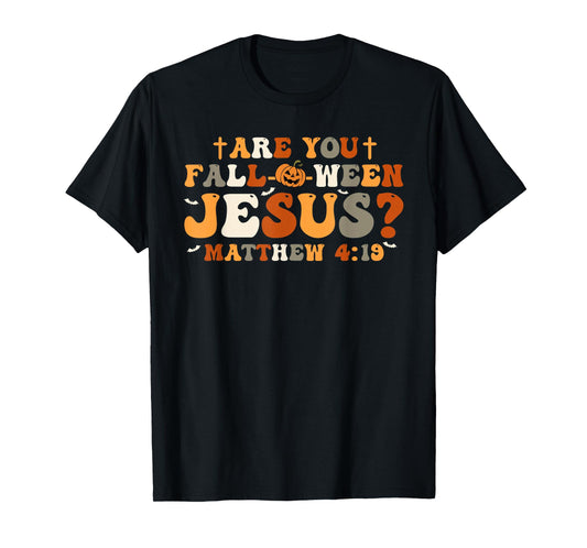 Retro Are You Fall O Ween Jesus Christian Halloween Pumpkin T-Shirt