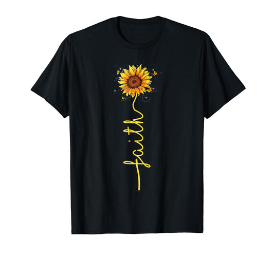 Christian Lovers Faith Cross Sunflower Jesus Faith Sunflower T-Shirt