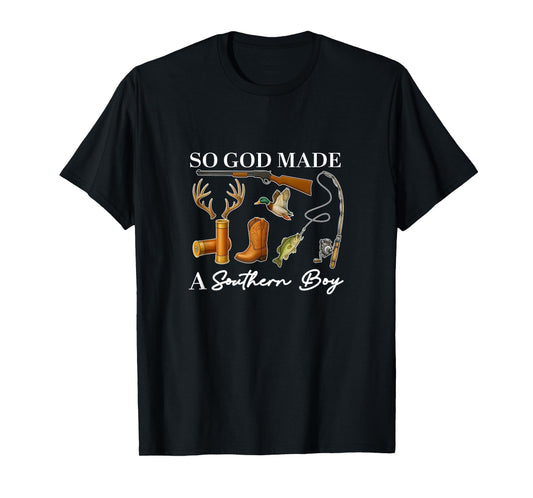 So God Made A Southern Boy, Hunting Ducks Deer Fishing Tank Top