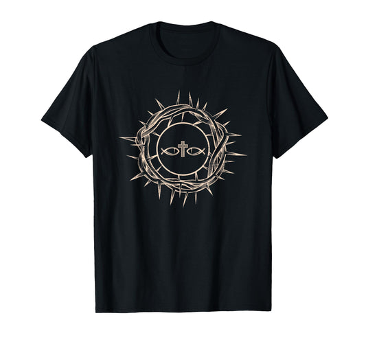 Crown Of Thorns Jesus Christ Christian Catholic Prayer Gift T-Shirt