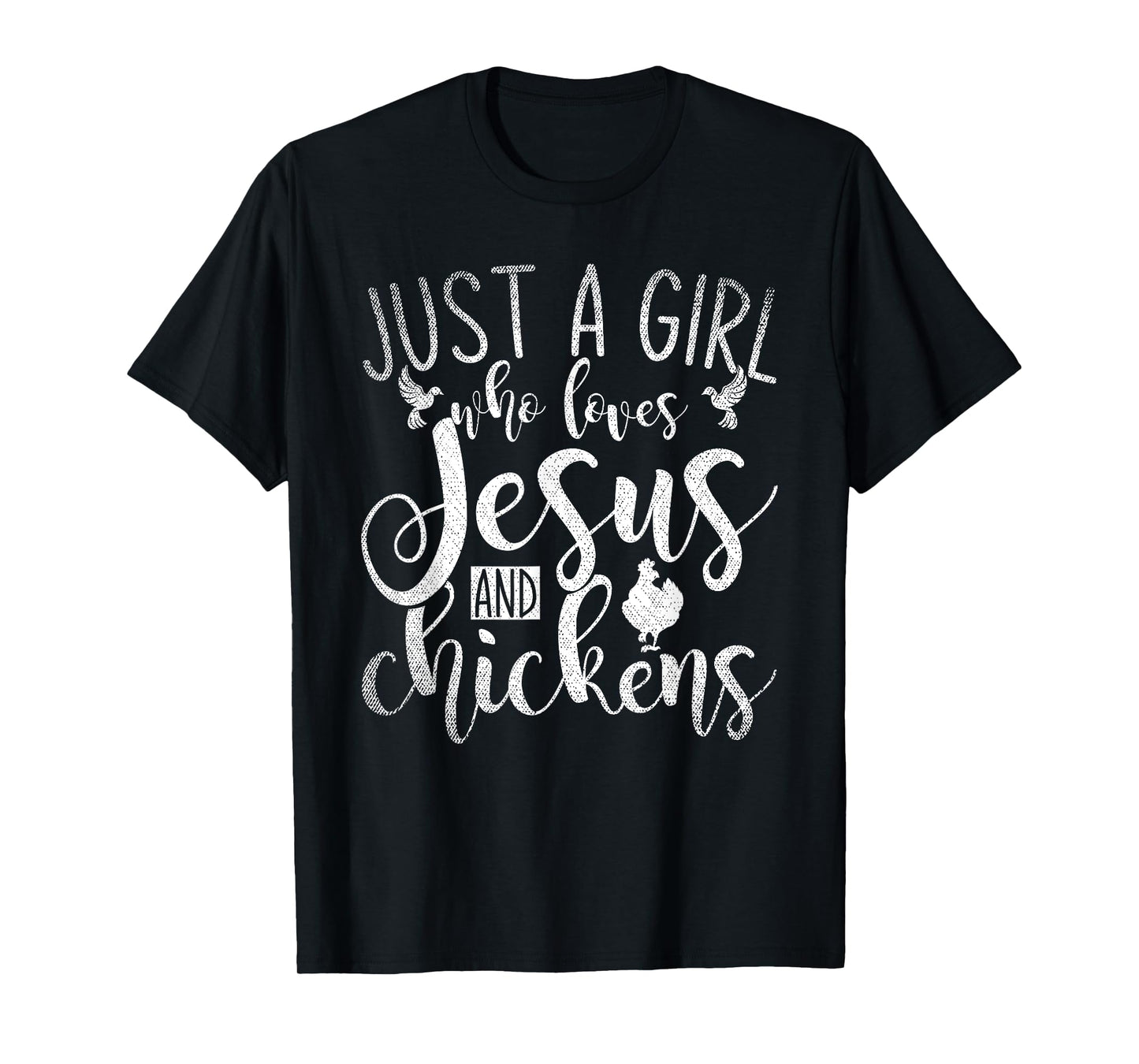 Funny Christian Farmer Women Girls Farm Chicken Faith Jesus T-Shirt