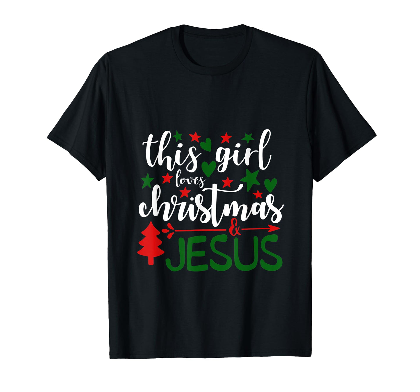 This Girls Loves Christmas and Jesus - Christian T-Shirt