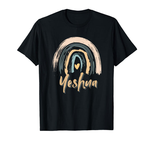 Boho Rainbow Heart Religious Christian Prayer Faith Yeshua T-Shirt