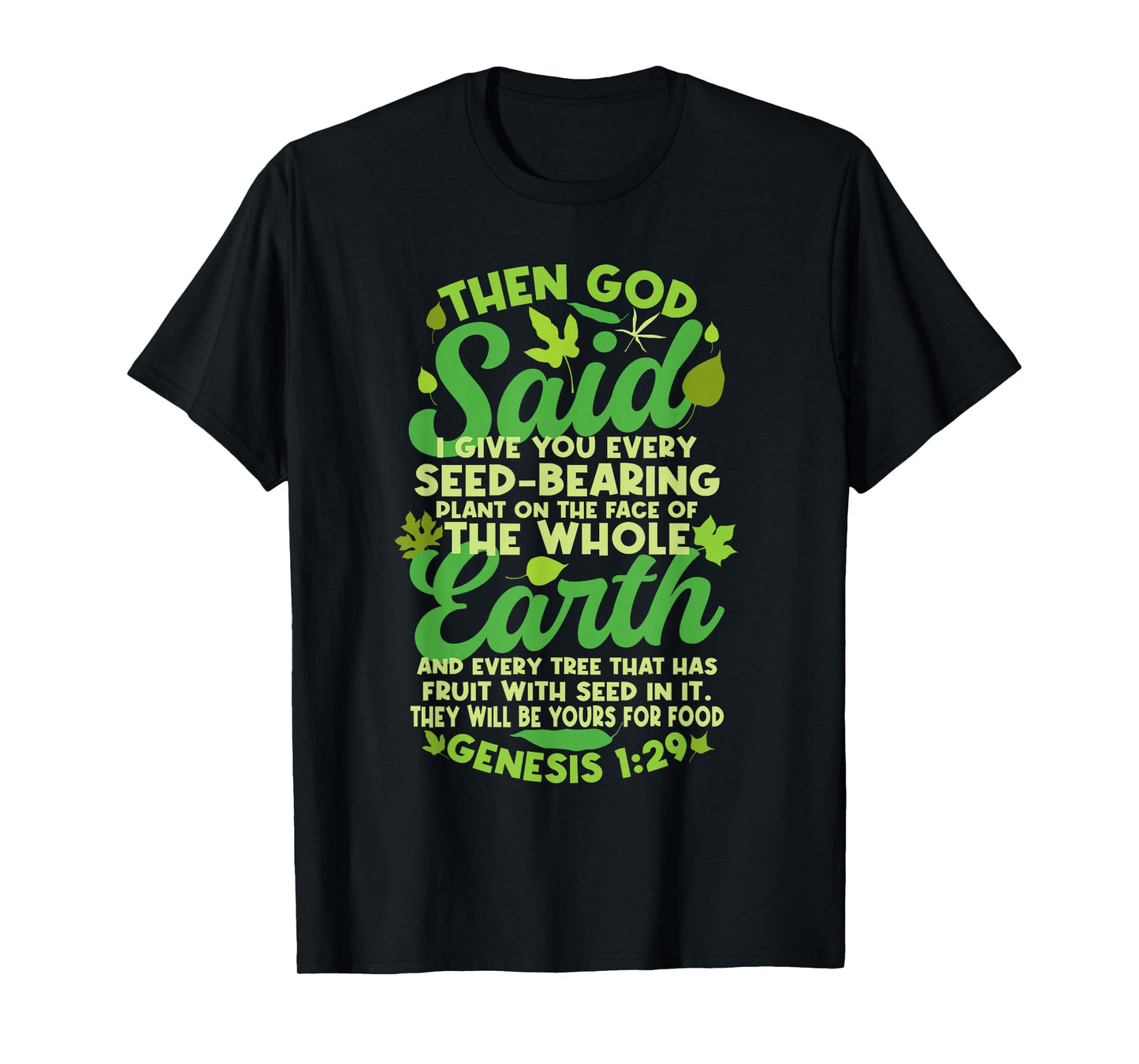 Genesis 1:29 Plant Based Diet Vegan Vegetarian Bible Verse T-Shirt
