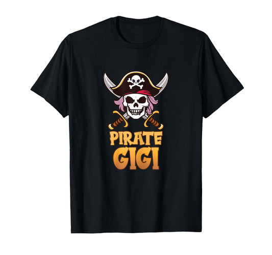 Pirate Gigi Funny Captain Matching Grandma Halloween Costume T-Shirt