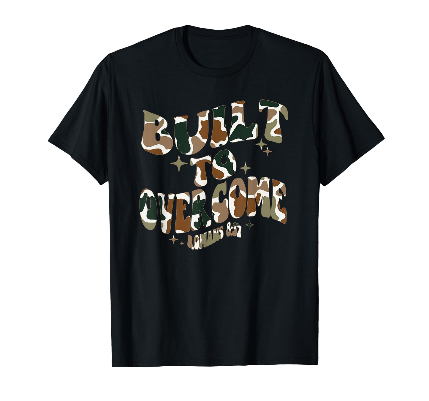 Built to Overcome Camo Christian Scripture Faith Workout Gym T-Shirt