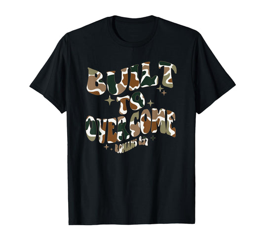 Built to Overcome Camo Christian Scripture Faith Workout Gym T-Shirt