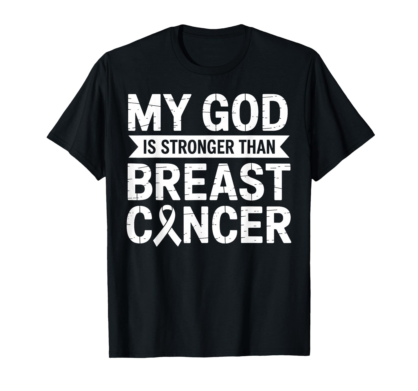 My God is Stronger Than Breast Cancer Awareness Pink Ribbon T-Shirt