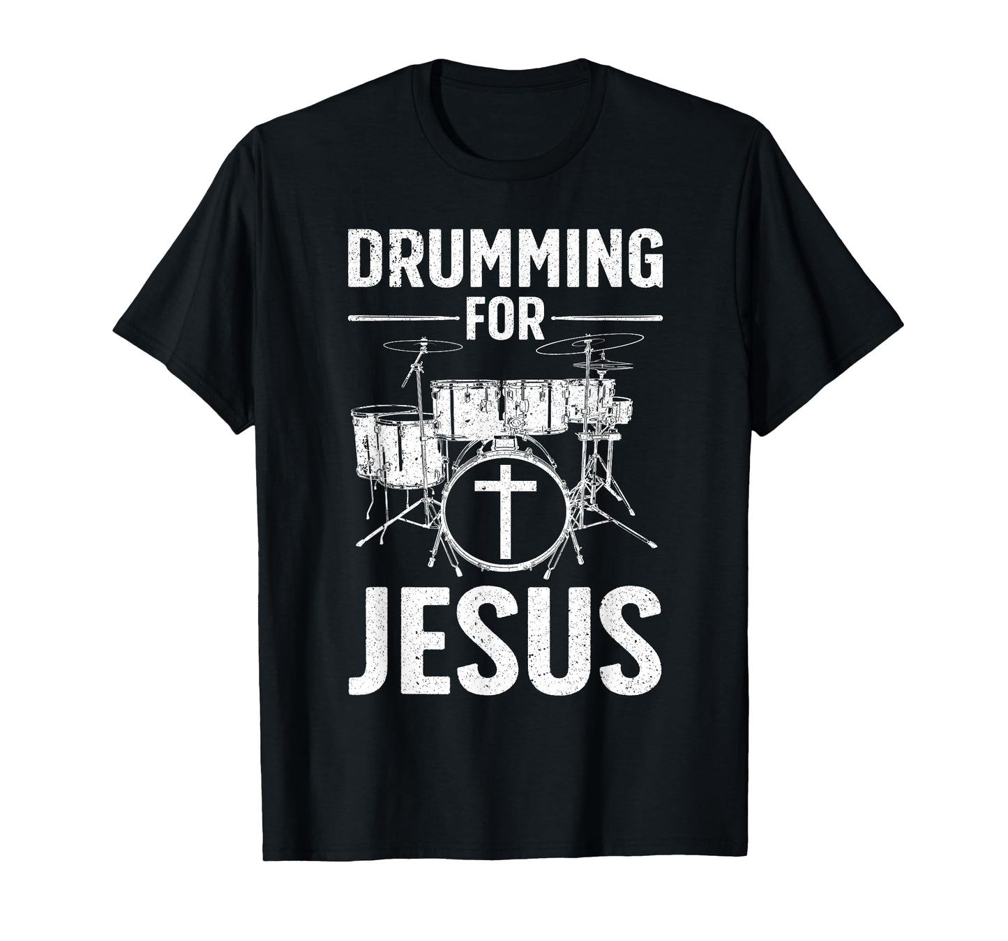 Best Drumming Art For Men Women Drummer Drum Drumming Jesus T-Shirt