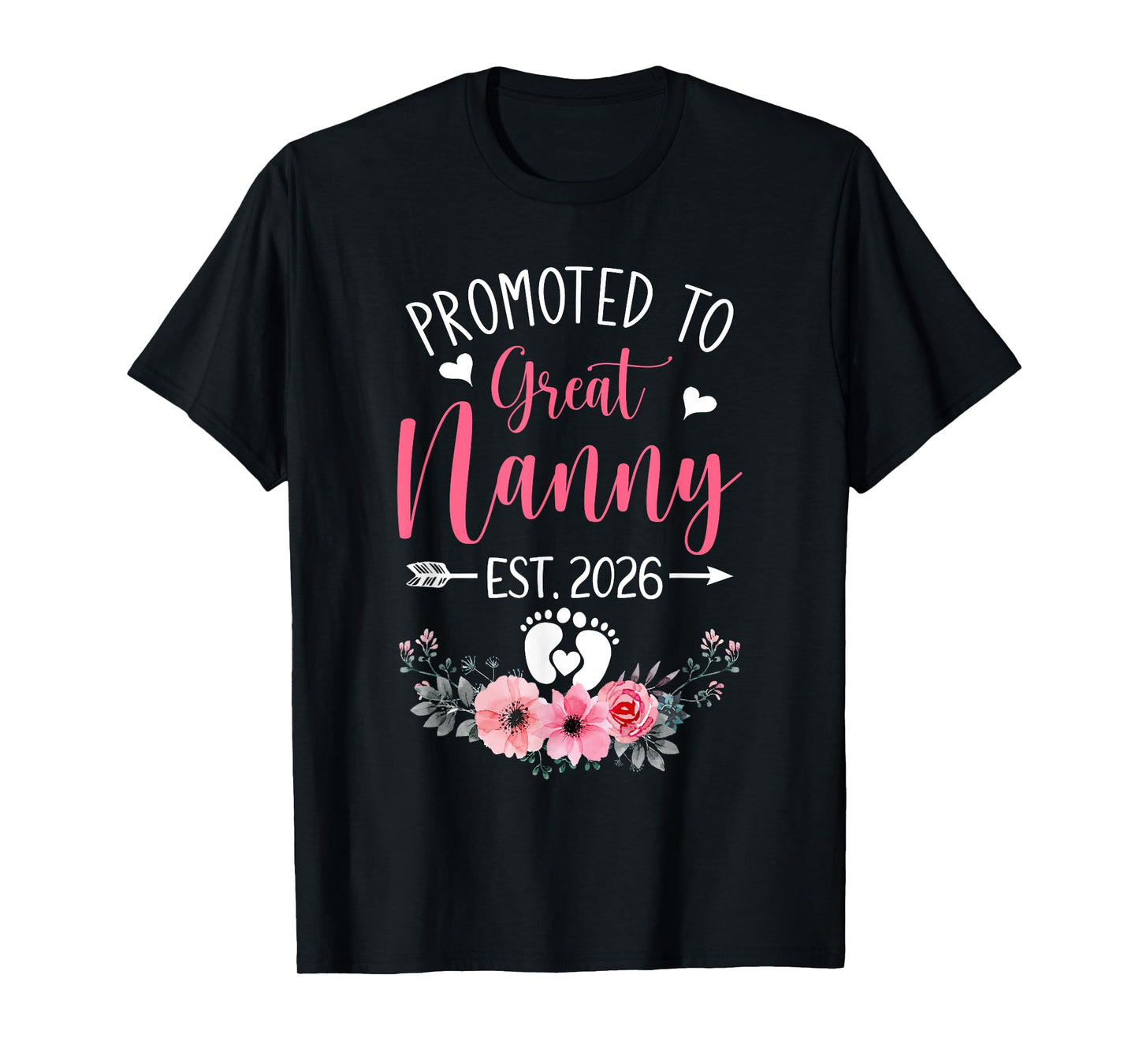 Promoted To Great Nanny Est 2026 Mothers Day T-Shirt