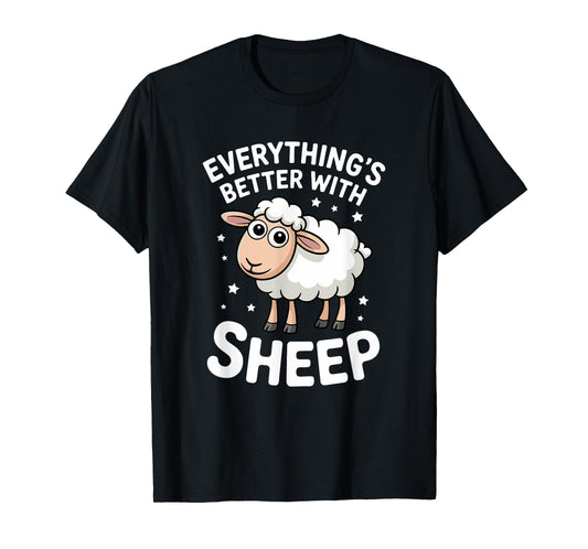 Cute Sheep Lover Adults or Kids Boys Girls Sheep T-Shirt