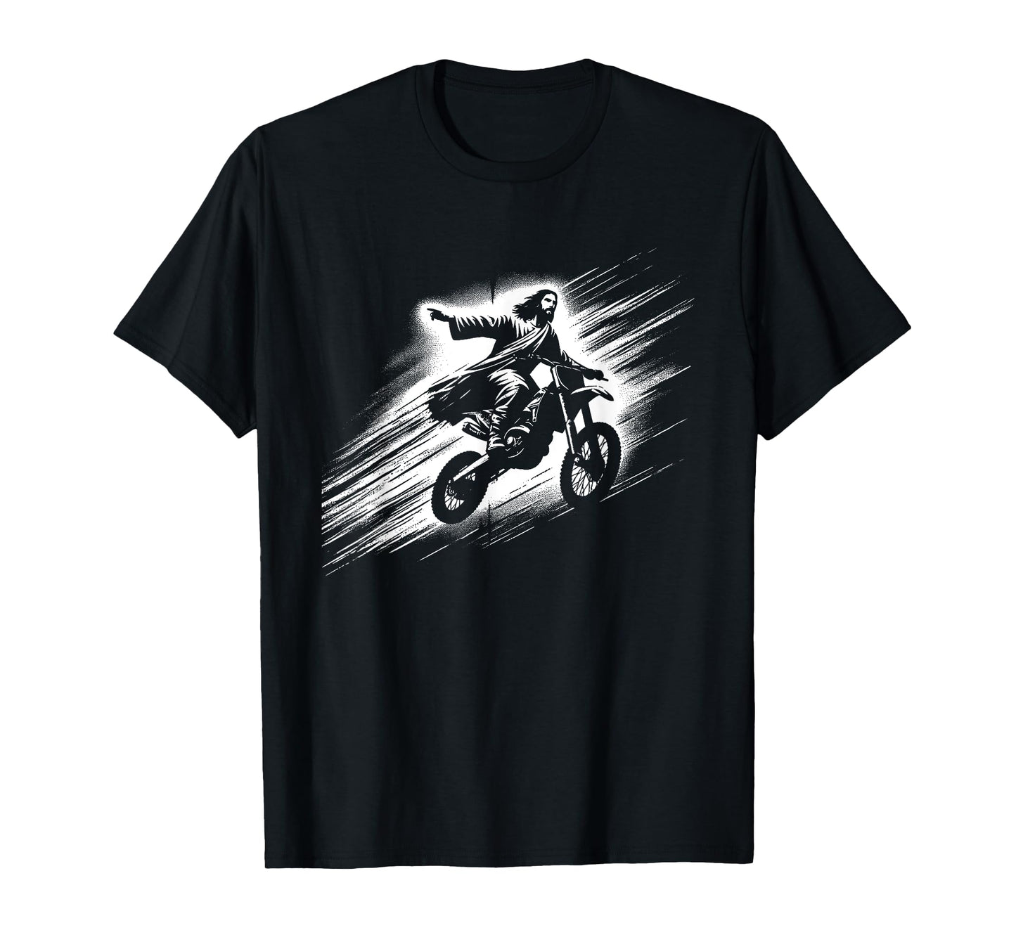 Jesus On Dirt Bike - Funny Christian Motorcycle Lover T-Shirt