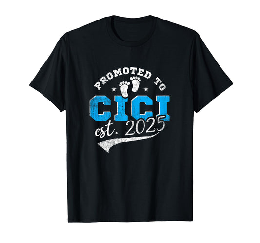 Promoted To Cici Est 2025 Proud New Grandma Vintage T-Shirt