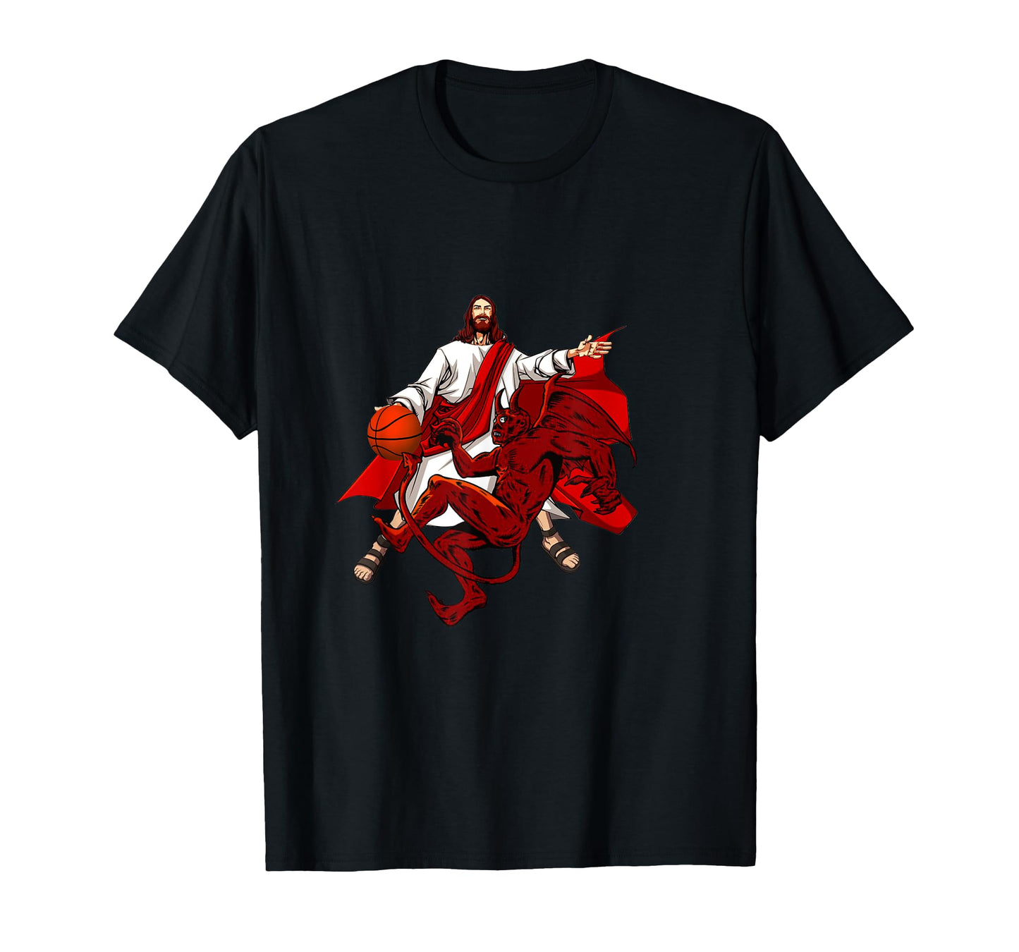 Jesus Crossing Up The Devil Funny Christian Art T-Shirt