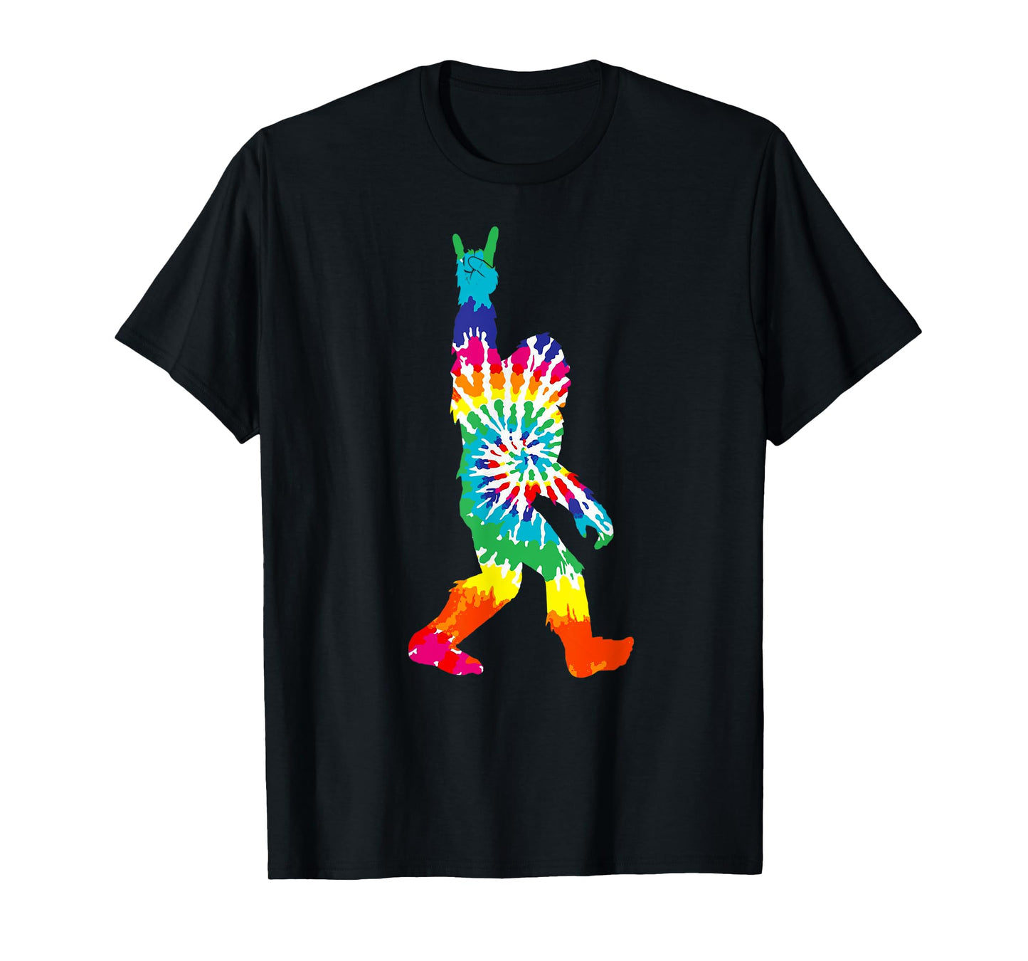 Funny Bigfoot Rock and Roll Tie Dye Shirt Sasquatch Believer T-Shirt