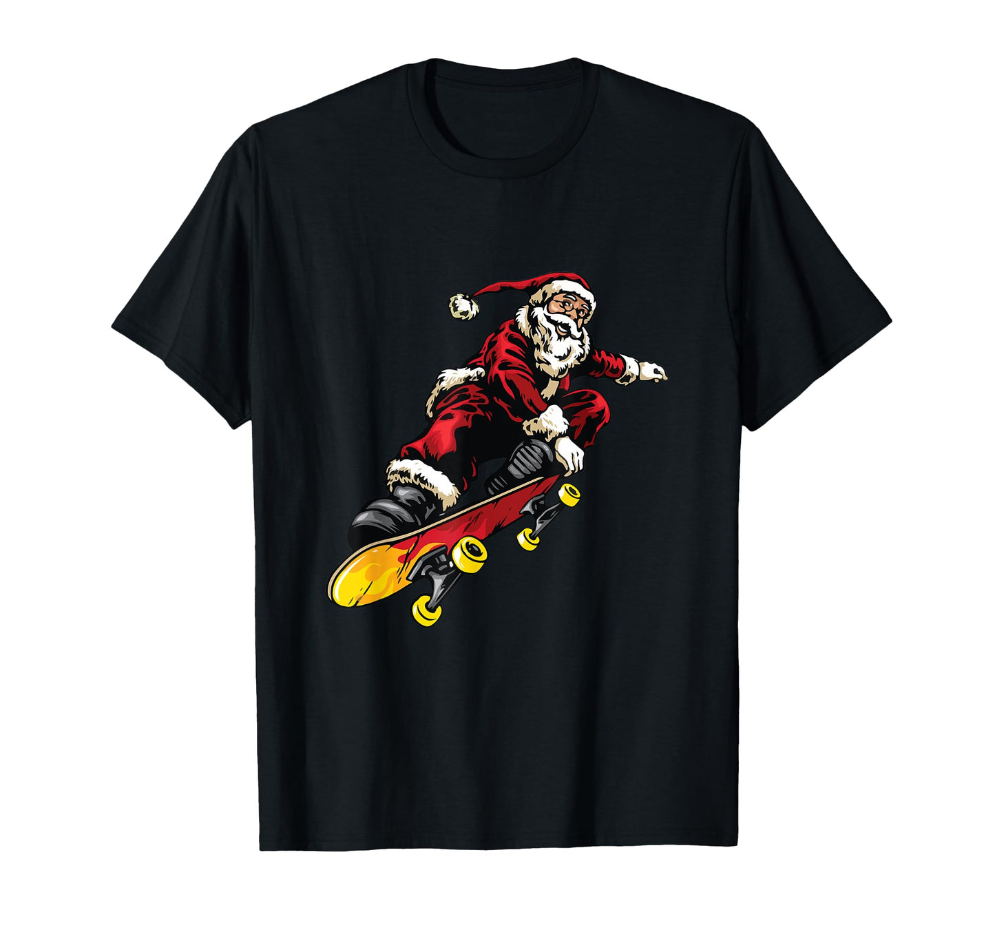 Santa Claus On Skateboard Funny Christmas Xmas T-Shirt