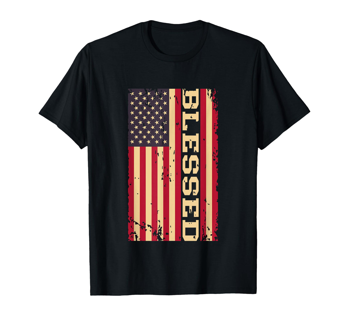 Blessed Christian Religious USA American Flag T-Shirt